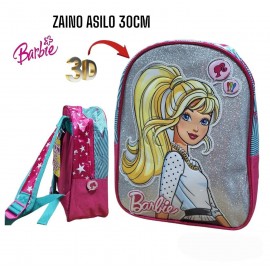 Zaino Zainetto Scuola Barbie Glitter  Asilo Materna & Tempo Libero Bambina 30cm