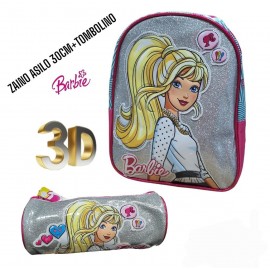 Set Scuola 2pz Asilo Materna Barbie  Pack Completo Zainetto Astuccio Tombolino