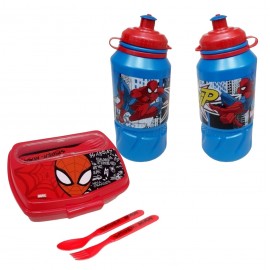 SET BORRACCIA E PORTAMERENDA AVENGERS MARVEL 2 PEZZI IN PLASTICA RIUTILIZZABILE BPA FREE