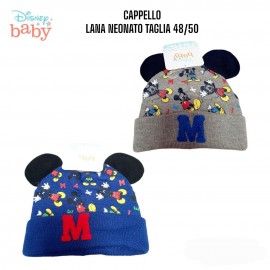 Disney Cappello Neonato Mickey -Topolino per Bambini Invernale Cappellino con Orecchie Idea Regalo
