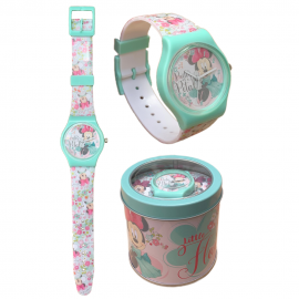 Orologio Analogico Minnie Mouse da polso  in Scatola di latta Idea Regalo Bambina