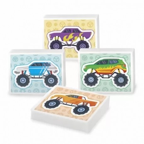 GOMMINA MAGICI MONSTER TRUCK AUTO REGALINI FESTA GADGET COMPLEANNO PARTY BAMBINI 30pz