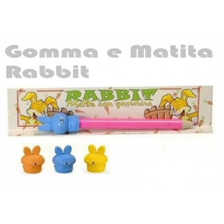 30PZ-MATITA CON GOMMA CONIGLIETTO REGALINI FESTA GADGET COMPLEANNO PARTY BAMBINI