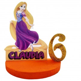 Sagoma Polistirolo con Nome  Disney Principessa Rapunzel per feste Compleanno Nascita Battesimo Eventi Bambina