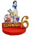 Sagoma Polistirolo con Nome  Disney Biancaneve e sette Nani per feste Compleanno Nascita Battesimo Eventi Bambina