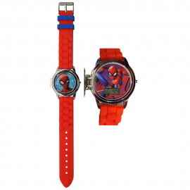 OROLOGIO DA POLSO DIGITALE SPIDERMAN MARVEL CON COPERCHIO UOMO RAGNO IDEA REGALO BAMBINO