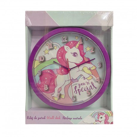 OROLOGIO DA PARETE DISNEY UNICORNO DIAMETRO CM. 24 CAMERETTE BAMBINE