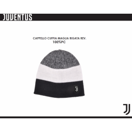  Juventus Cappello Skipper Cuffia Rigato Stampato Nero Grigio Bianco Reversibile idea Regalo Uomo Donna