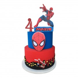 Torta Scenografica Finta Spiderman City Personalizzata - Decorazione Perfetta per Compleanni e Feste