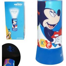 Lampada cilindrica da Tavolo Disney Mickey Mouse con proiettore led 20cm Luce Notturna Idea Regalo Bambino