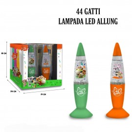 LAMPADA LED DISNEY 44 GATTI ALLUNGATA GLITTER LUCE NOTTE IDEA REGALO BAMBINA
