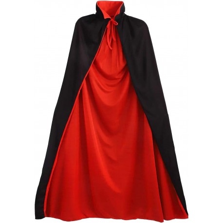 Costume Vampiro 120 cm, Costumi Halloween Mantello Vampiro Uomo Unisex (nero + rosso)