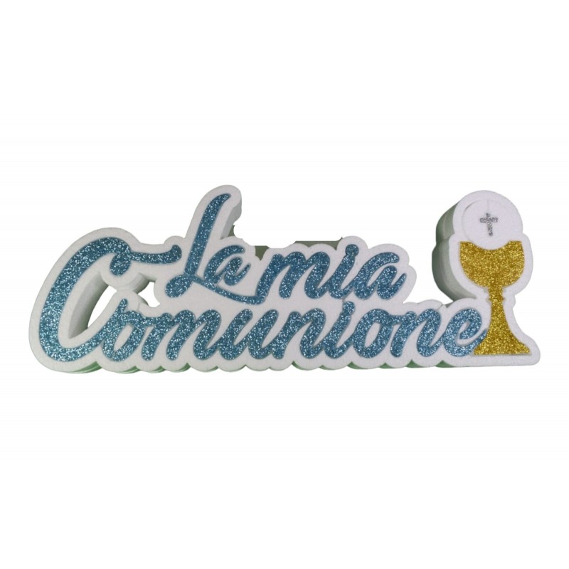 scritta-la-mia-prima-comunione-con-calice-glitter-celeste-polistirolo