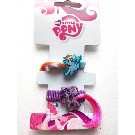 Set di Codini Elastici My Little Pony con Clip 3D e Coda - Accessori Carini per Capelli, 3 Pezzi"