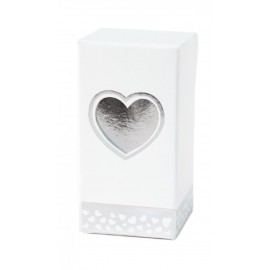 Scatoline Porta Confetti Cuore Silver Scatola Fai Da Te  4X4X8.5 Conf. 20pz   Mon Petit