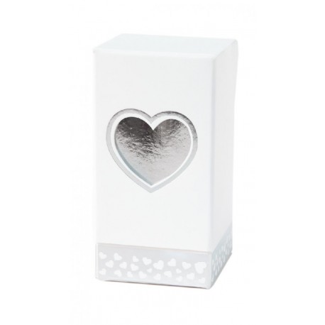 SScatoline Porta Confetti Cuore Silver Scatola Fai Da Te 4X4X8.5 Conf. 20pz Mon Petit