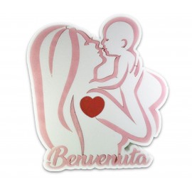 Gadget Nascita Benvenuto con Cuore cm50x43 Decorazione Centro tavola