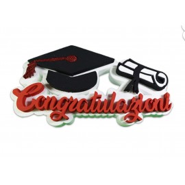 Scritta Polistirolo Congratulazioni Laurea con Tocco e Pergamena 25x24x 6 cm Decorazione centro tavola