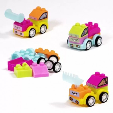 GIOCO CAMIONCINO MONTABILE CON ADESIVI REGALINI FESTA GADGET COMPLEANNO PARTY BAMBINI 20PZ