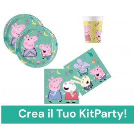 Set da tavola per feste Disney PEPPA PIG -Piatti, Bicchieri, Tovaglioli, Tovaglia per feste Bambina