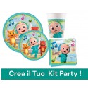 Kit Festa a Tema Cocomelon Disney per 16 Persone (16-Piatti 16-Bicchieri 20-Tovaglioli, 1-Tovaglia)