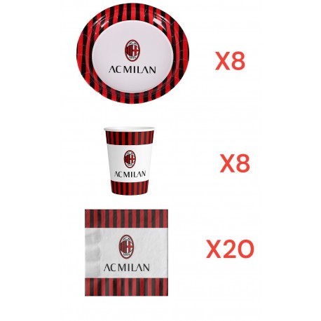 Coordinato per Feste Compleanno AC.Milan Kit Party Bambini Festa e Party