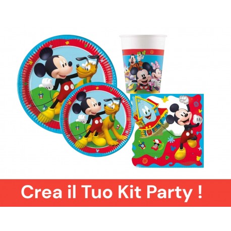 Kit Party Tavola Puffi per 16 Persone (16-Piatti 16-Bicchieri 20-Tovaglioli, 1-Tovaglia) per feste Bambino