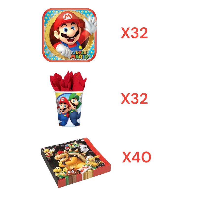 Super Mario Bros Ballons Mario Party Accessori per feste di compleanno per  bambini, set di 15 pezzi : : Casa e cucina