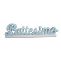 Scritta Polistirolo Battesimo con Base in 3D Celeste cm65 - Decorazione Centro Tavola