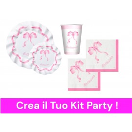 Coordinato Tavola per Feste Battesimo Rosa Kit Party Festa e Party Eventi