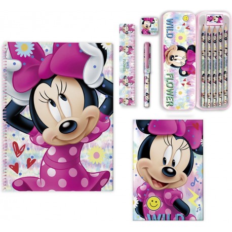 Set Scrittura Disney Minnie Mouse 20 X 13 Cm Idea Regalo Bambina da11 Pezzi