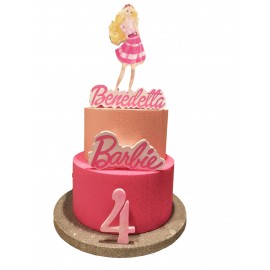 Torta Scenografica in Polistirolo Personalizzabile con Nome e Numero Barbie- Perfetta Decorazione per Compleanni