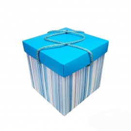 Scatola Porta regali e panettone in cartoncino a Righini Azzurri decorazioni -Large
