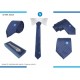 Cravatta a pois blu azzurro SSC Napoli cm 7x148 Idea Regalo Uomo Prodotto Ufficiale