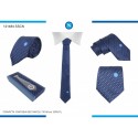 Cravatta SSC NAPOLI fantasia Pois  blu a quadrettini tonosu tono con scatola Regalo 7 x148cm idea Regalo