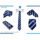  Cravatta SSC NAPOLI fantasia Azzurra Blu con scatola Regalo 7 x148cm idea Regalo