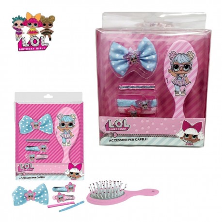 LOL SURPRISE ACCESSORI CAPELLI BAMBINA: 1 CERCHIETTO 2 CLIC CLAC 4 ELASTICI IDEA REGALO