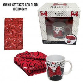 Tazza in Ceramica Disney Minnie + Coperta Plaid 100x140cm  in confezione Regalo Bambina