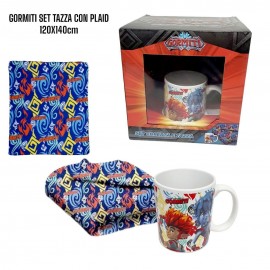 Tazza in Ceramica Gormiti + Coperta Plaid Invernale 100x140cm in confezione Regalo Bambino