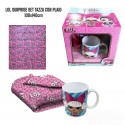 Tazza in Ceramica Lol Surprise + Coperta Plaid Invernale 100x140cm in confezione Regalo Bambina