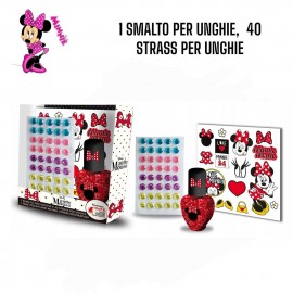  Smalto per Unghie con 40 adesivi strass Minnie Disney Accessori Moda Idea Regalo Bambina