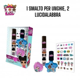 Set Cosmetica Lol Surprise - 2 Smalti Per Unghie + 16 Lucidalabbra