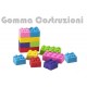 GIOCO GOMMA COSTRUZIONI MONTABILE 7 CM REGALINI FESTA GADGET COMPLEANNO PARTY BAMBINI