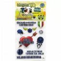 STICKERS ADESIVI FORZA NEROAZZURRI 3D 13x107 CM REGALINI FESTA GADGET COMPLEANNO PARTY BAMBINI