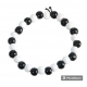 BRACCIALE PALLINE LEGNO BIANCO NERO REGALINI FESTA GADGET COMPLEANNO PARTY BAMBINI