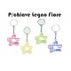 PORTACHIAVE FIORE LEGNO CM 5 I REGALINI FESTA GADGET COMPLEANNO PARTY BAMBINI