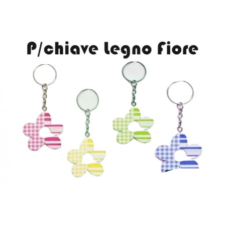 PORTACHIAVE FIORE LEGNO CM 5 I REGALINI FESTA GADGET COMPLEANNO PARTY BAMBINI