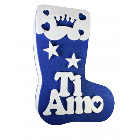 Calza Befana in Polistirolo 3D Scatola contenitore I LOVE  idea Regalo 40x27x13