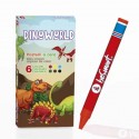 BOX 6 PASTELLI CERA DINOWORLD 5X10 REGALINI FESTA GADGET COMPLEANNO PARTY BOMBONIERA BAMBINI