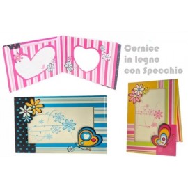 CORNICE SPECCHIO PORTA FOTO FIORE/FARFALLA CM.10X13 ARTICOLI PER FESTA GADGET COMPLEANNO PARTY SCUOLA BAMBINI